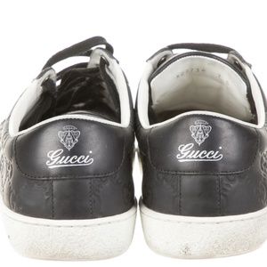 Authentic Gucci Black Leather Sneakers Size 9.5 Women / Size 8 Men